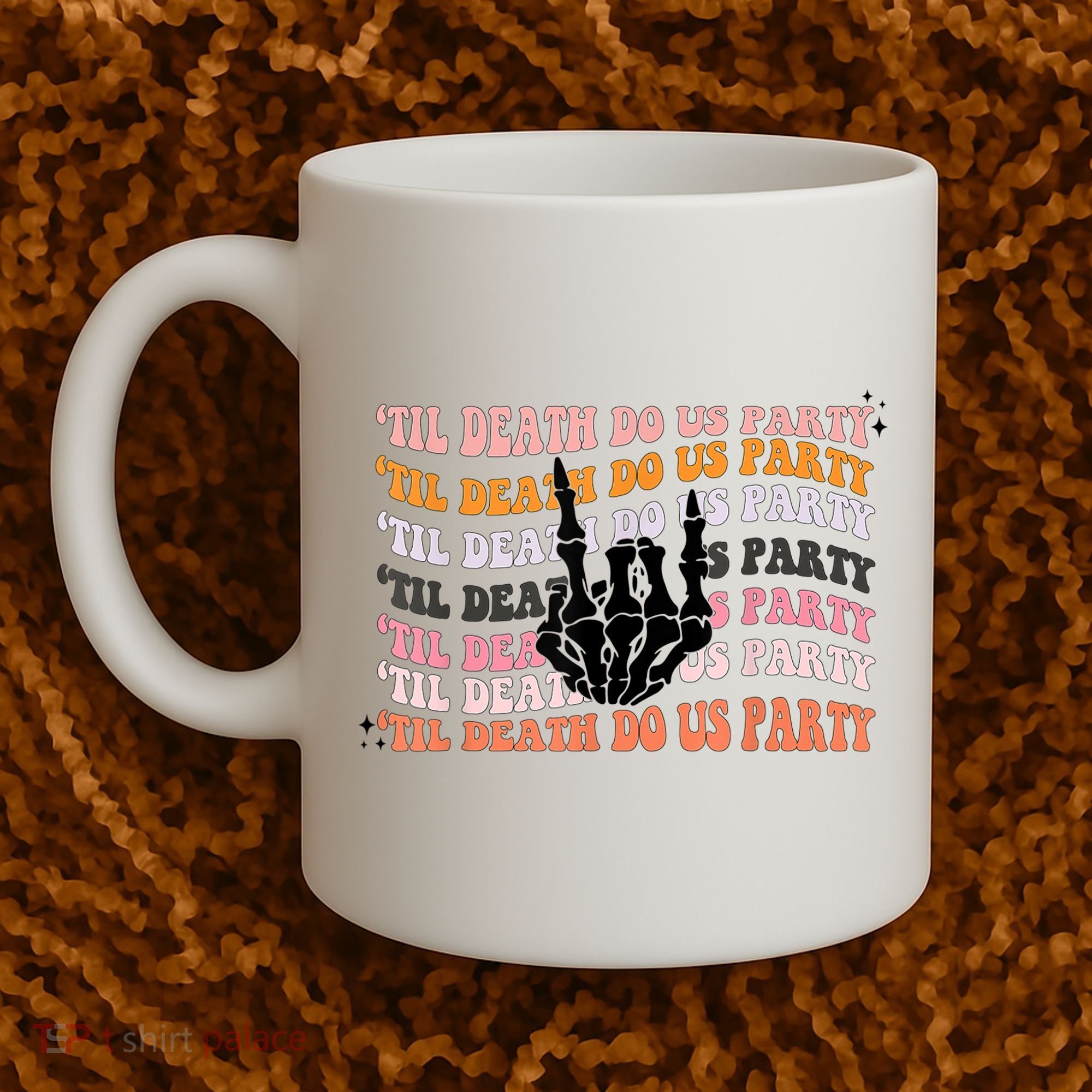 Halloween Til Death Do Us Party Bachelorette Matching Coffee Mug