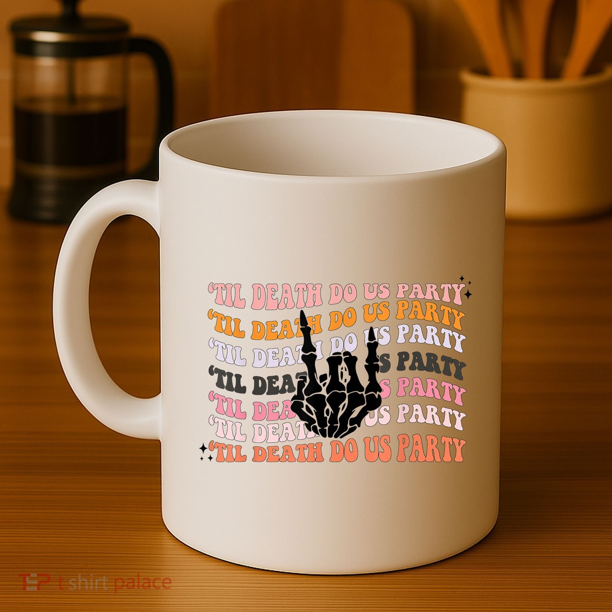 Halloween Til Death Do Us Party Bachelorette Matching Coffee Mug