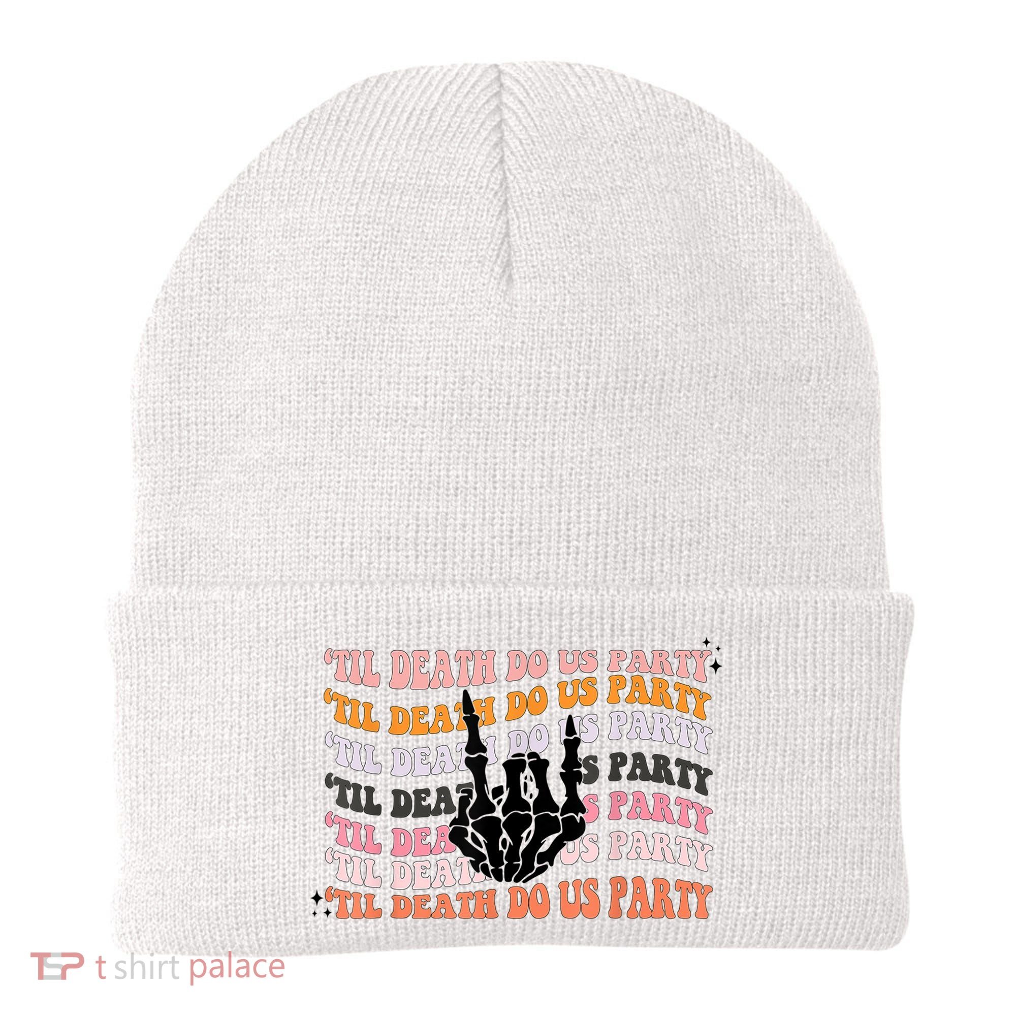 Halloween Til Death Do Us Party Bachelorette Matching Beanie