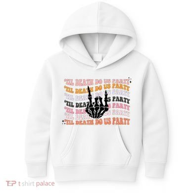 Halloween Til Death Do Us Party Bachelorette Matching Kids Hoodie