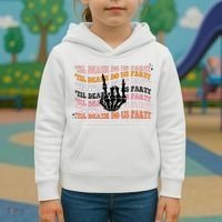 Halloween Til Death Do Us Party Bachelorette Matching Kids Hoodie thumb 3
