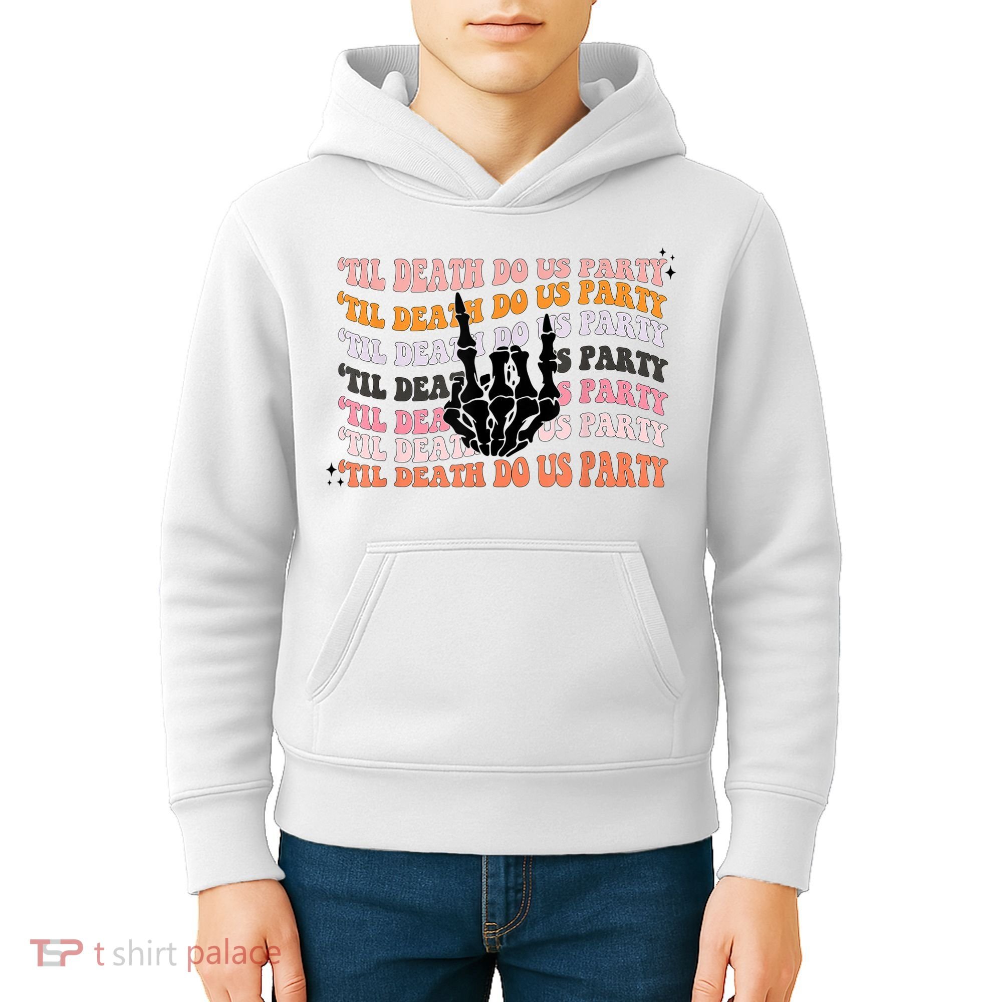 Halloween Til Death Do Us Party Bachelorette Matching Kids Hoodie