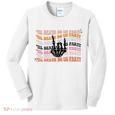 Halloween Til Death Do Us Party Bachelorette Matching Kids Long Sleeve Shirt