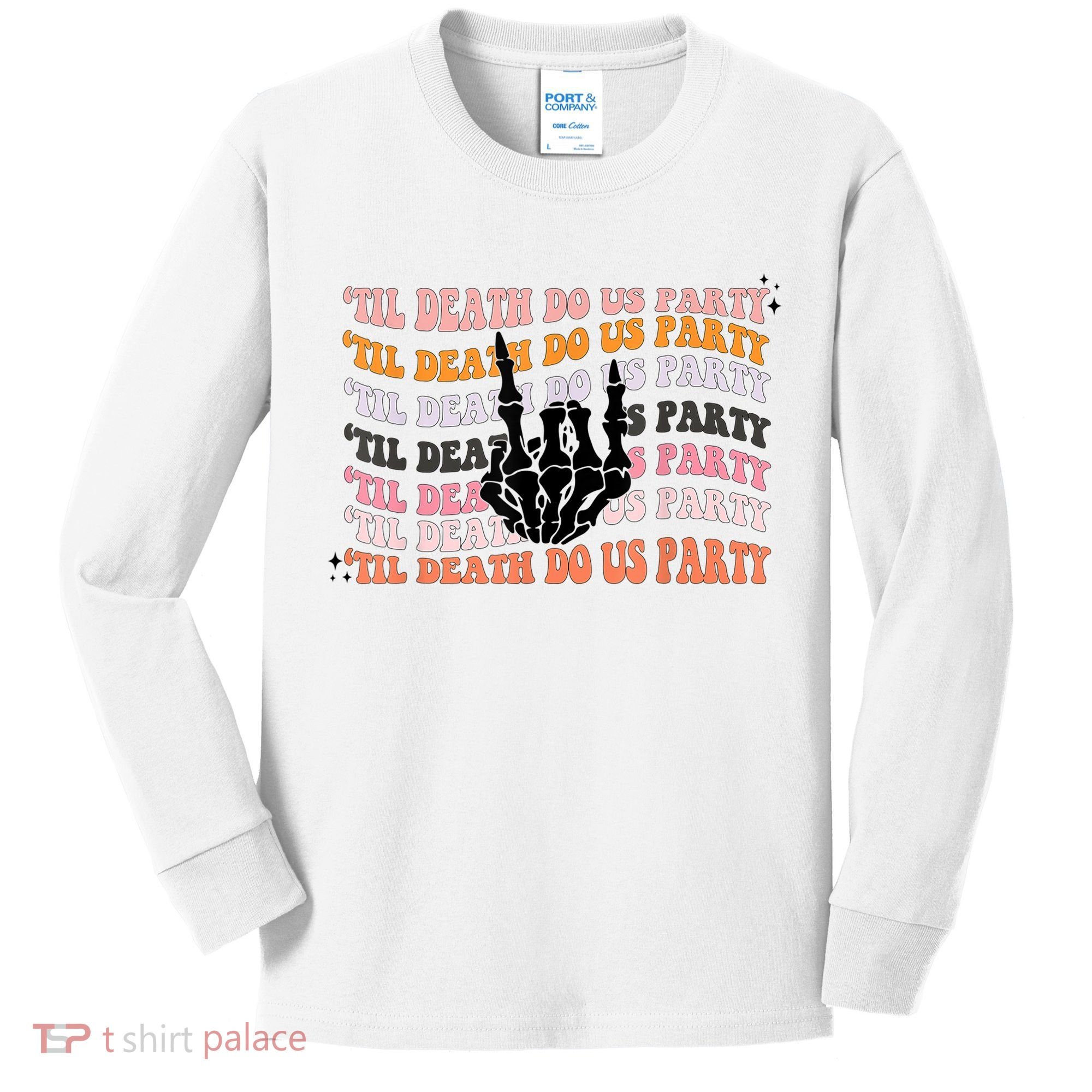 Halloween Til Death Do Us Party Bachelorette Matching Kids Long Sleeve Shirt