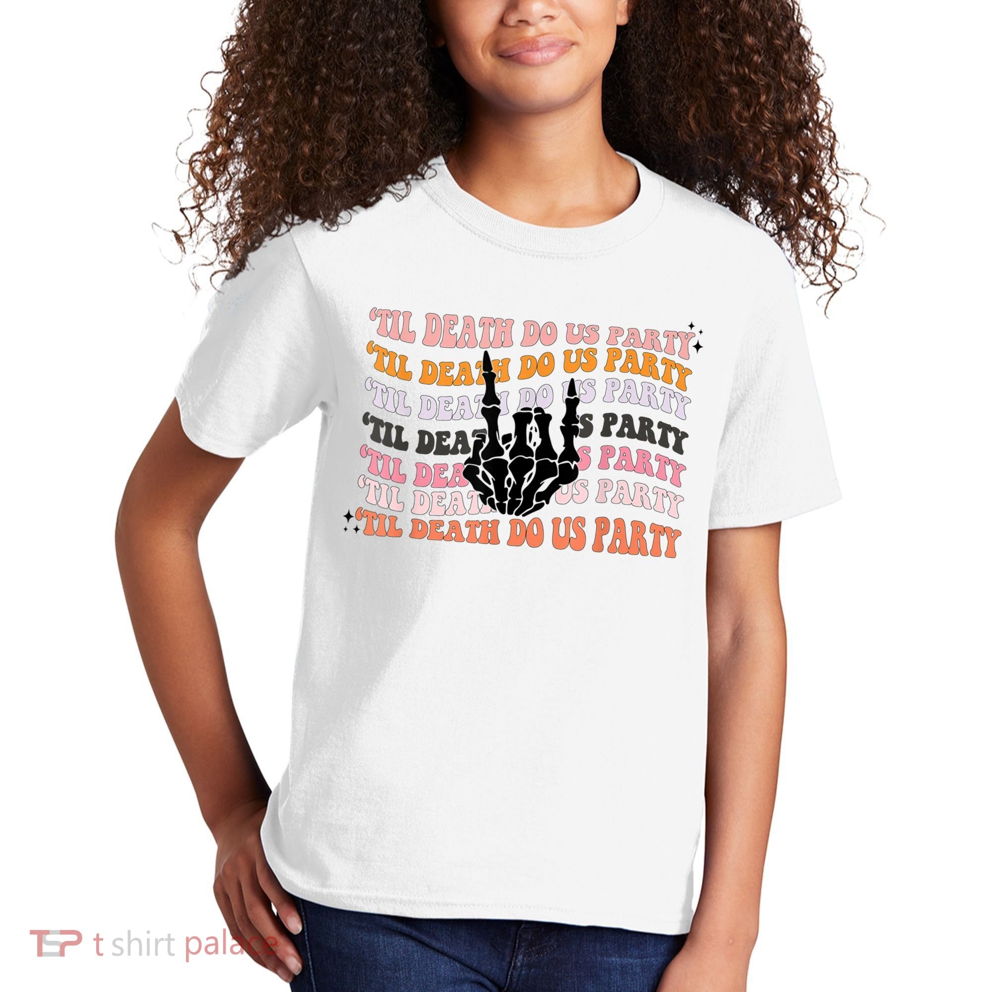 Halloween Til Death Do Us Party Bachelorette Matching Kids T-Shirt
