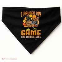Happy Thanksgiving Dabbing Gamer Turkey USA-Made Doggie Bandana thumb 0