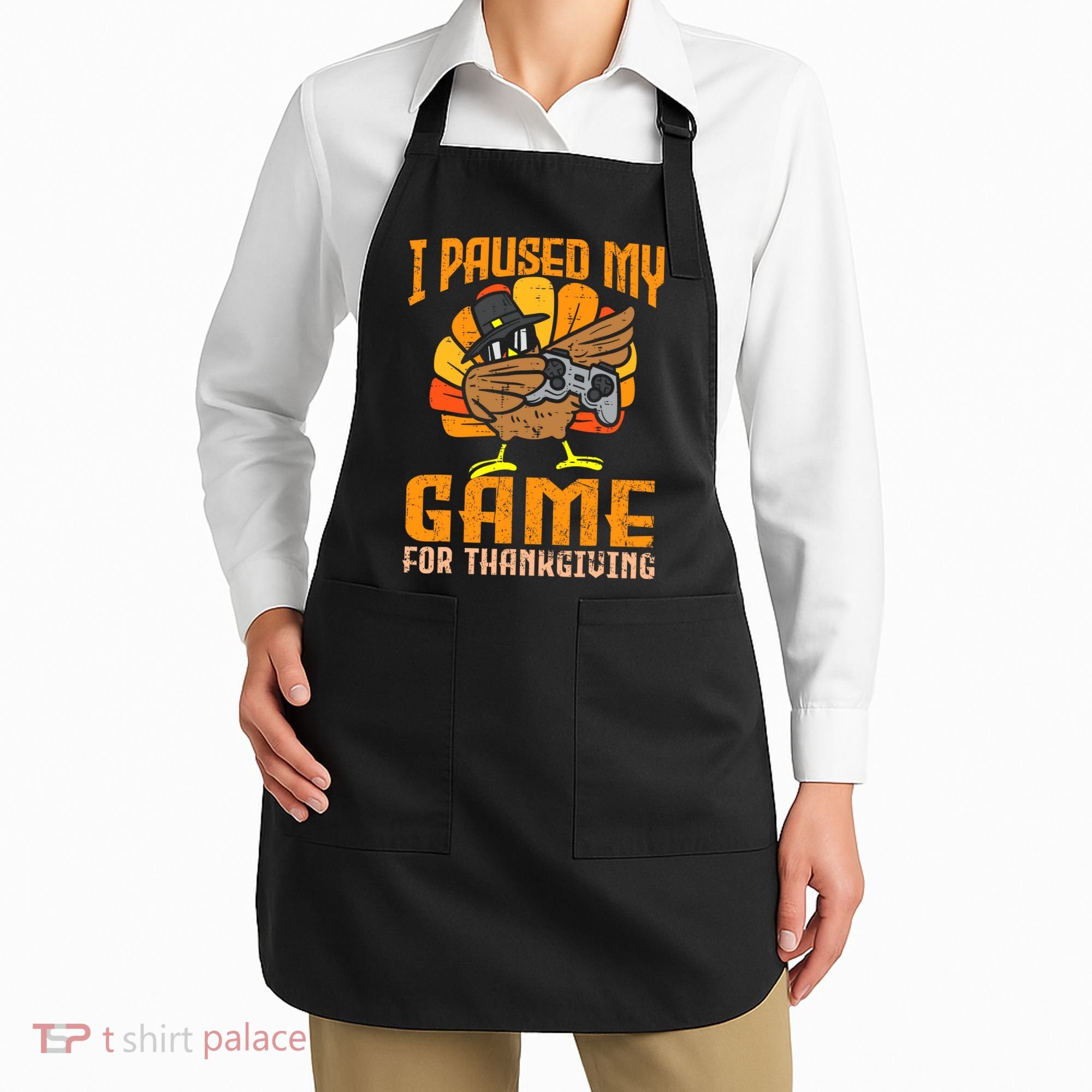 Happy Thanksgiving Dabbing Gamer Turkey Apron