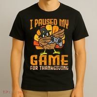 Happy Thanksgiving Dabbing Gamer Turkey T-Shirt thumb 3