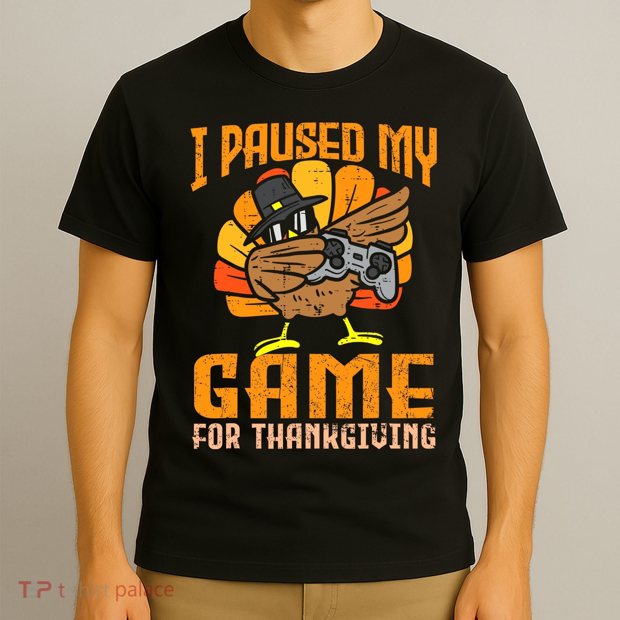 Happy Thanksgiving Dabbing Gamer Turkey T-Shirt