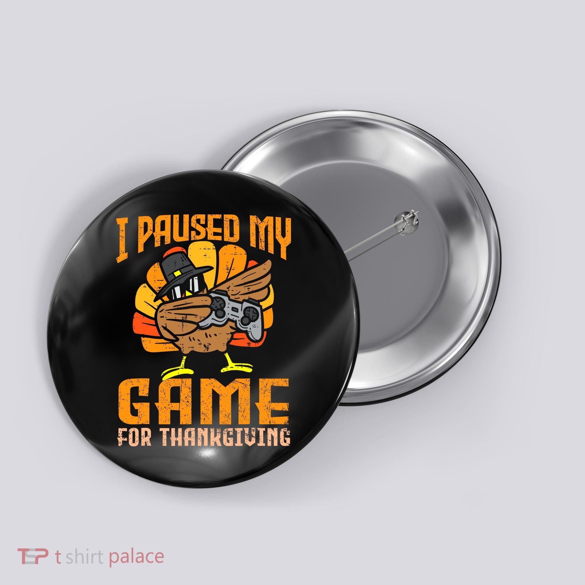 Happy Thanksgiving Dabbing Gamer Turkey Button