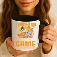 Happy Thanksgiving Dabbing Gamer Turkey Coffee Mug thumb 3