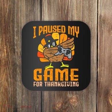 Happy Thanksgiving Dabbing Gamer Turkey Coaster
