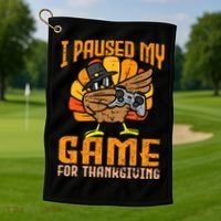 Happy Thanksgiving Dabbing Gamer Turkey Golf Towel thumb 1