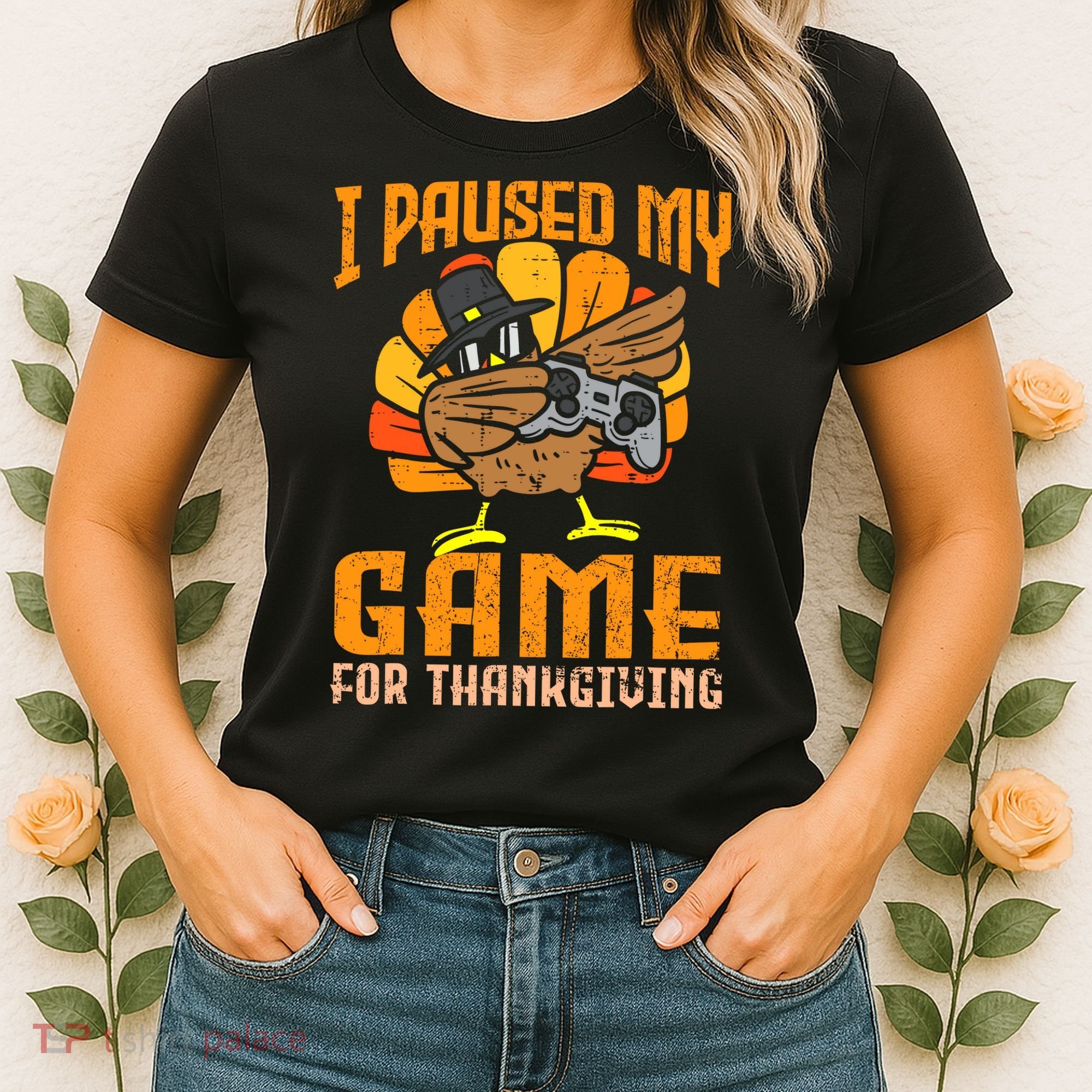 Happy Thanksgiving Dabbing Gamer Turkey Women's T-Shirt