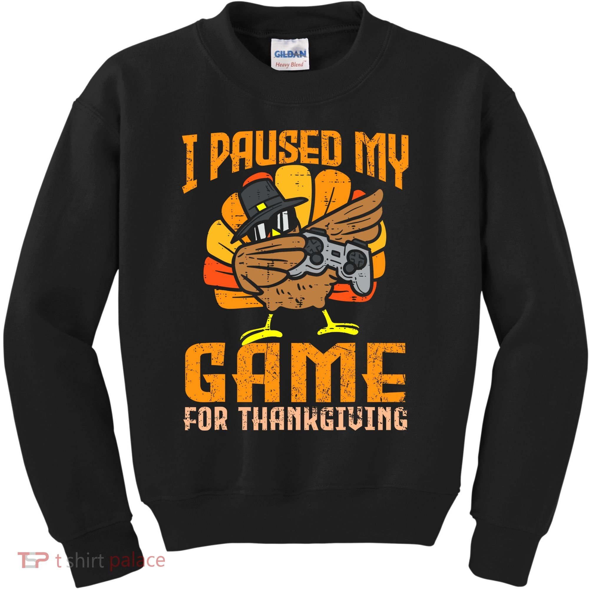 Happy Thanksgiving Dabbing Gamer Turkey Kids Sweatshirt