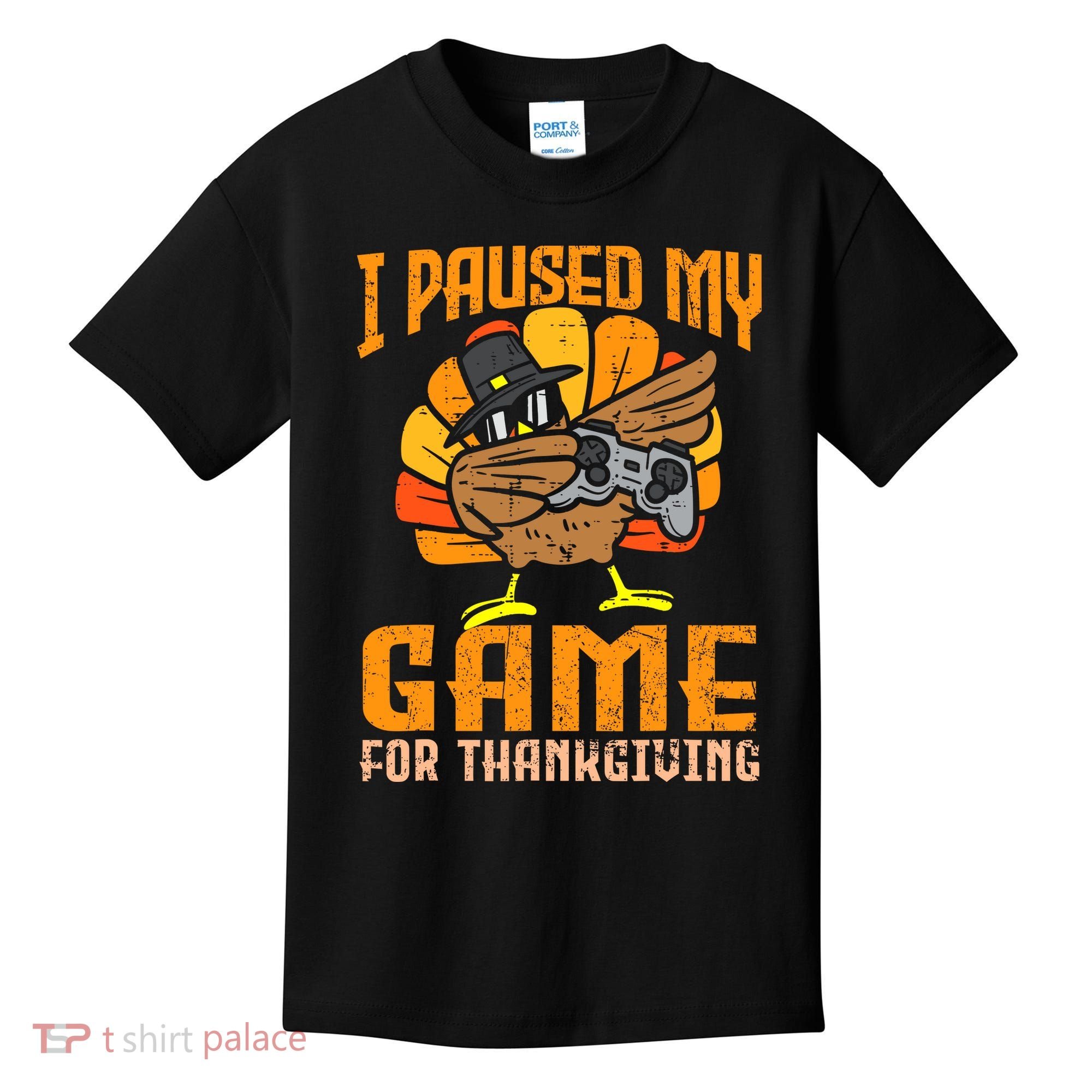 Happy Thanksgiving Dabbing Gamer Turkey Kids T-Shirt