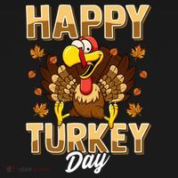Happy Turkey Day Gift Thanksgiving Day Gift Holiday Gift USA-Made Doggie Bandana thumb 2