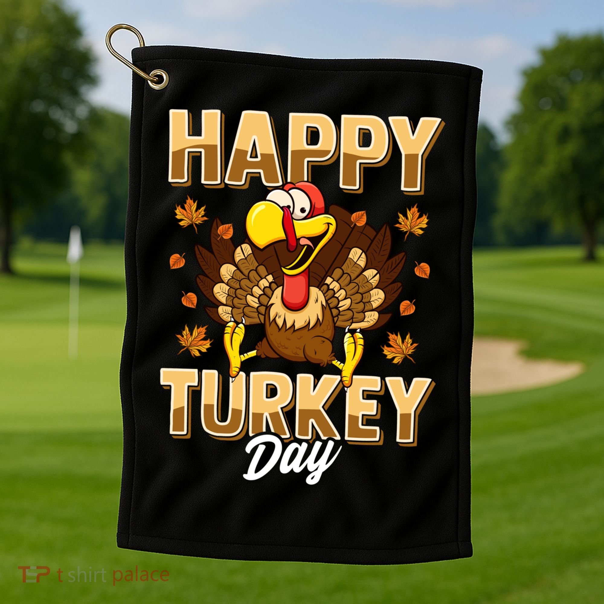Happy Turkey Day Gift Thanksgiving Day Gift Holiday Gift Golf Towel