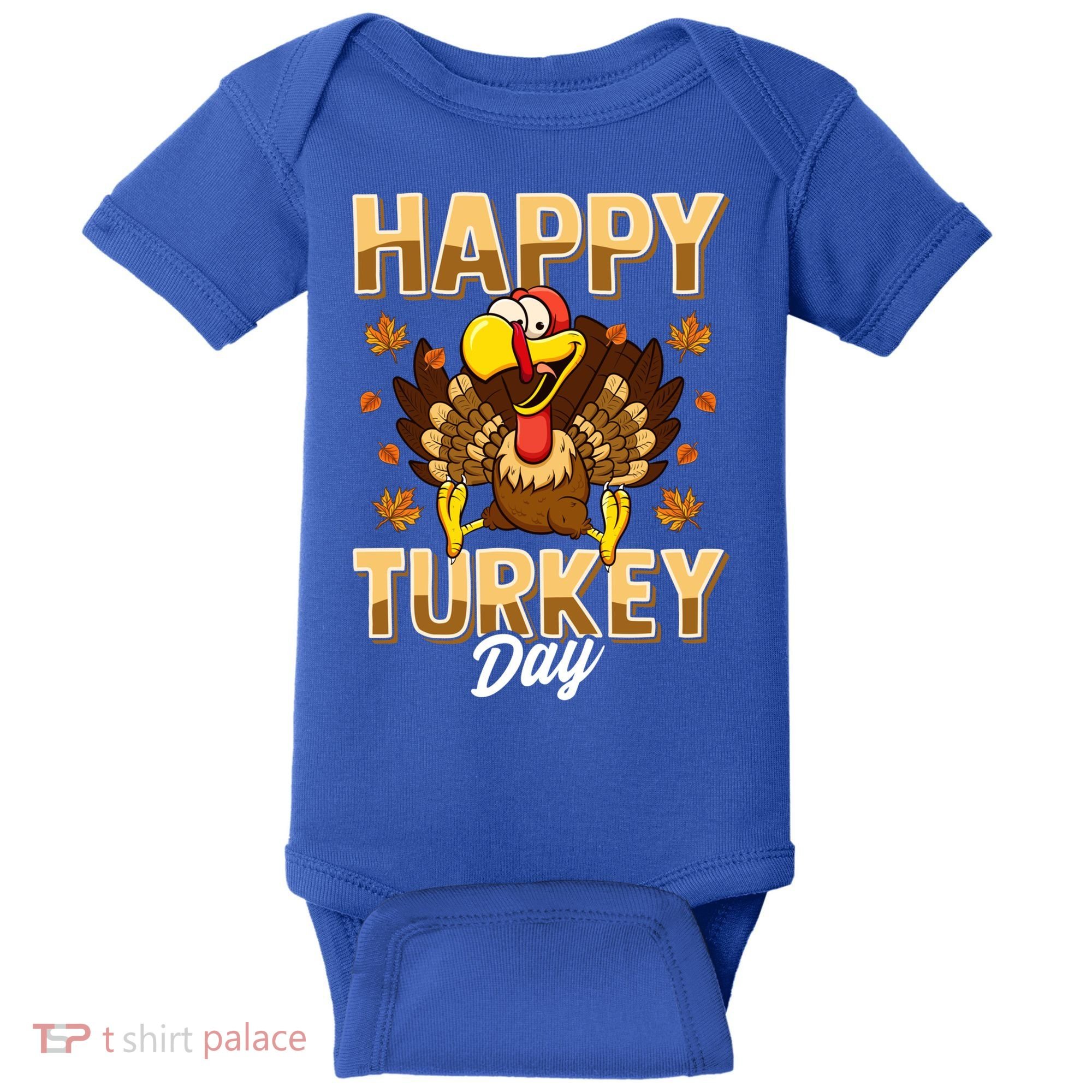 Happy Turkey Day Gift Thanksgiving Day Gift Holiday Gift Baby Bodysuit