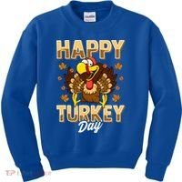 Happy Turkey Day Gift Thanksgiving Day Gift Holiday Gift Kids Sweatshirt thumb 0