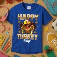 Happy Turkey Day Gift Thanksgiving Day Gift Holiday Gift Kids T-Shirt thumb 3