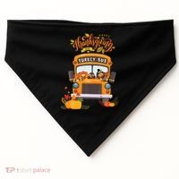 Happy Thanksgiving Day Turkey School Bus Driver Gifts USA-Made Doggie Bandana thumb 0