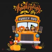 Happy Thanksgiving Day Turkey School Bus Driver Gifts Long Sleeve Shirt thumb 2
