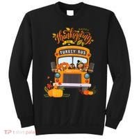 Happy Thanksgiving Day Turkey School Bus Driver Gifts Sweatshirt thumb 0