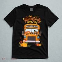 Happy Thanksgiving Day Turkey School Bus Driver Gifts T-Shirt thumb 5
