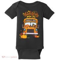 Happy Thanksgiving Day Turkey School Bus Driver Gifts Baby Bodysuit thumb 0