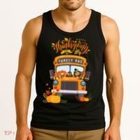 Happy Thanksgiving Day Turkey School Bus Driver Gifts Tank Top thumb 3