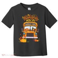 Happy Thanksgiving Day Turkey School Bus Driver Gifts Toddler T-Shirt thumb 0
