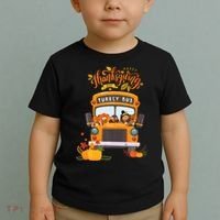 Happy Thanksgiving Day Turkey School Bus Driver Gifts Toddler T-Shirt thumb 2
