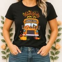 Happy Thanksgiving Day Turkey School Bus Driver Gifts Women's T-Shirt thumb 2