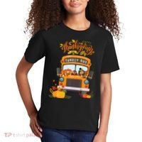 Happy Thanksgiving Day Turkey School Bus Driver Gifts Kids T-Shirt thumb 2
