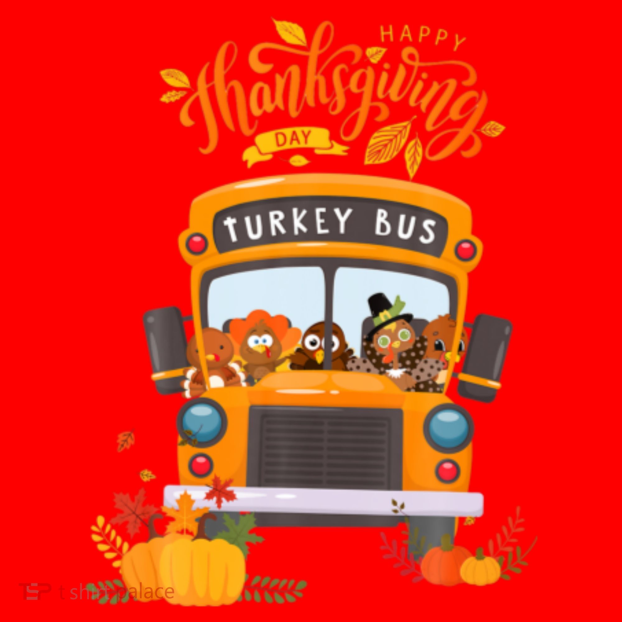 Happy Thanksgiving Day Turkey School Bus Driver Gifts Santa Hat