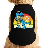  Hanukkah Trex Dino Retro Chanukah Jewish  Doggie Tank thumb 0