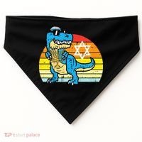 Hanukkah Trex Dino Retro Chanukah Jewish  USA-Made Doggie Bandana thumb 0