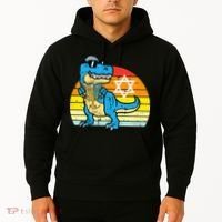  Hanukkah Trex Dino Retro Chanukah Jewish  Hoodie thumb 2
