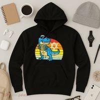  Hanukkah Trex Dino Retro Chanukah Jewish  Hoodie thumb 3