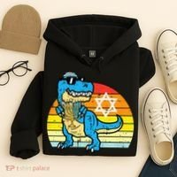  Hanukkah Trex Dino Retro Chanukah Jewish  Hoodie thumb 4