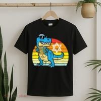  Hanukkah Trex Dino Retro Chanukah Jewish  T-Shirt thumb 2