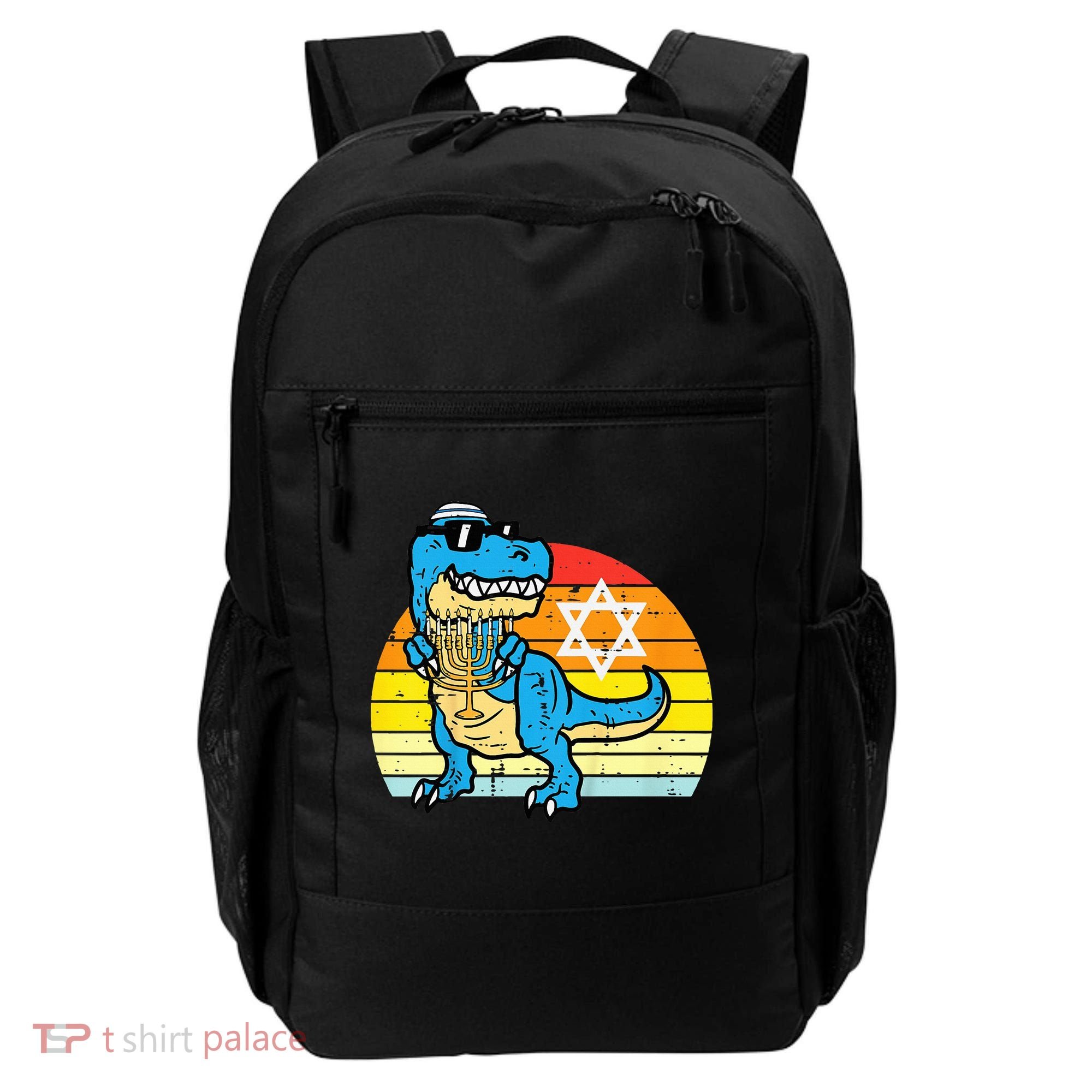  Hanukkah Trex Dino Retro Chanukah Jewish  Backpack