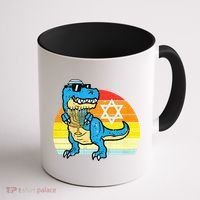  Hanukkah Trex Dino Retro Chanukah Jewish  Coffee Mug thumb 1