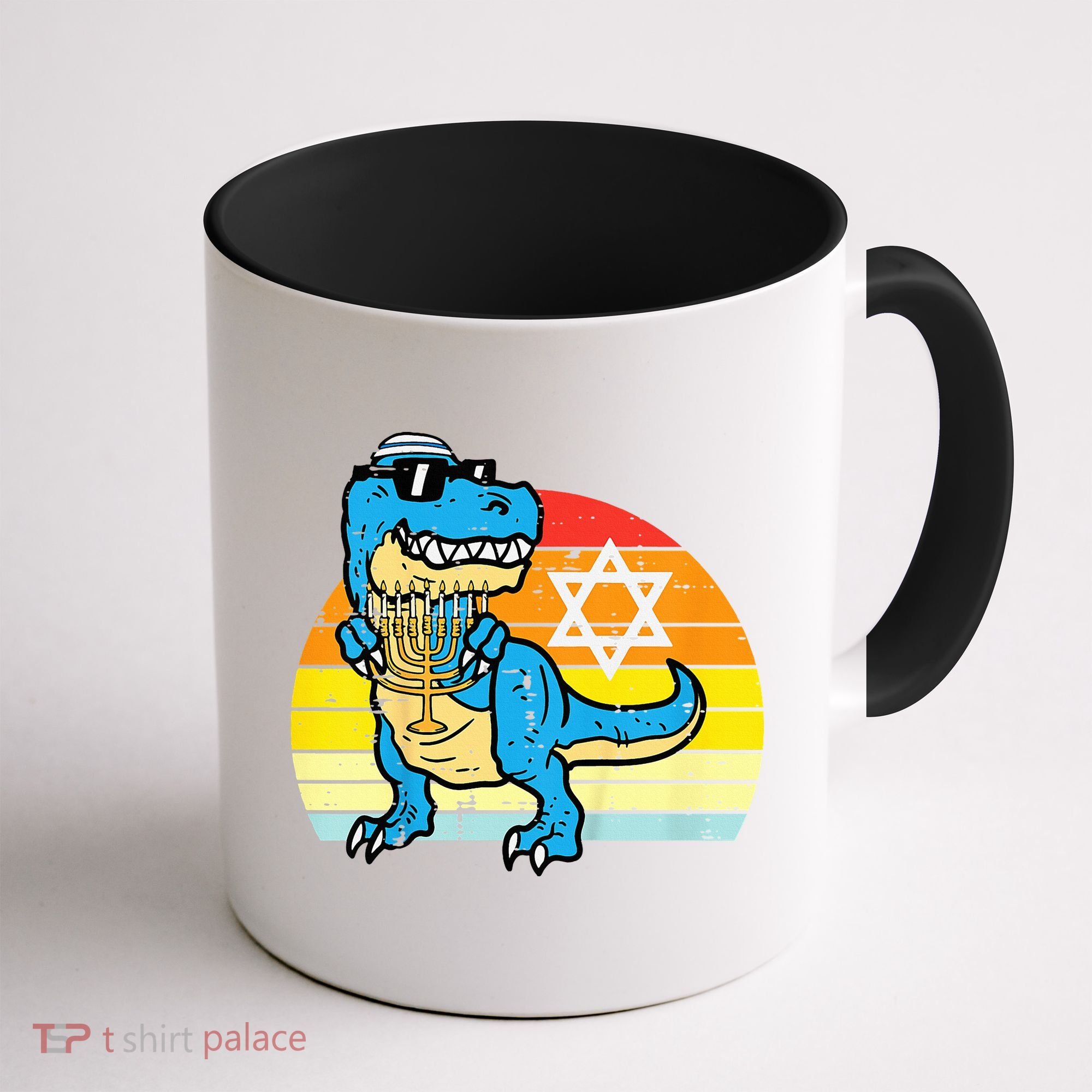  Hanukkah Trex Dino Retro Chanukah Jewish  Coffee Mug