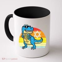  Hanukkah Trex Dino Retro Chanukah Jewish  Coffee Mug thumb 0