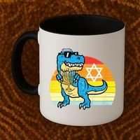  Hanukkah Trex Dino Retro Chanukah Jewish  Coffee Mug thumb 2
