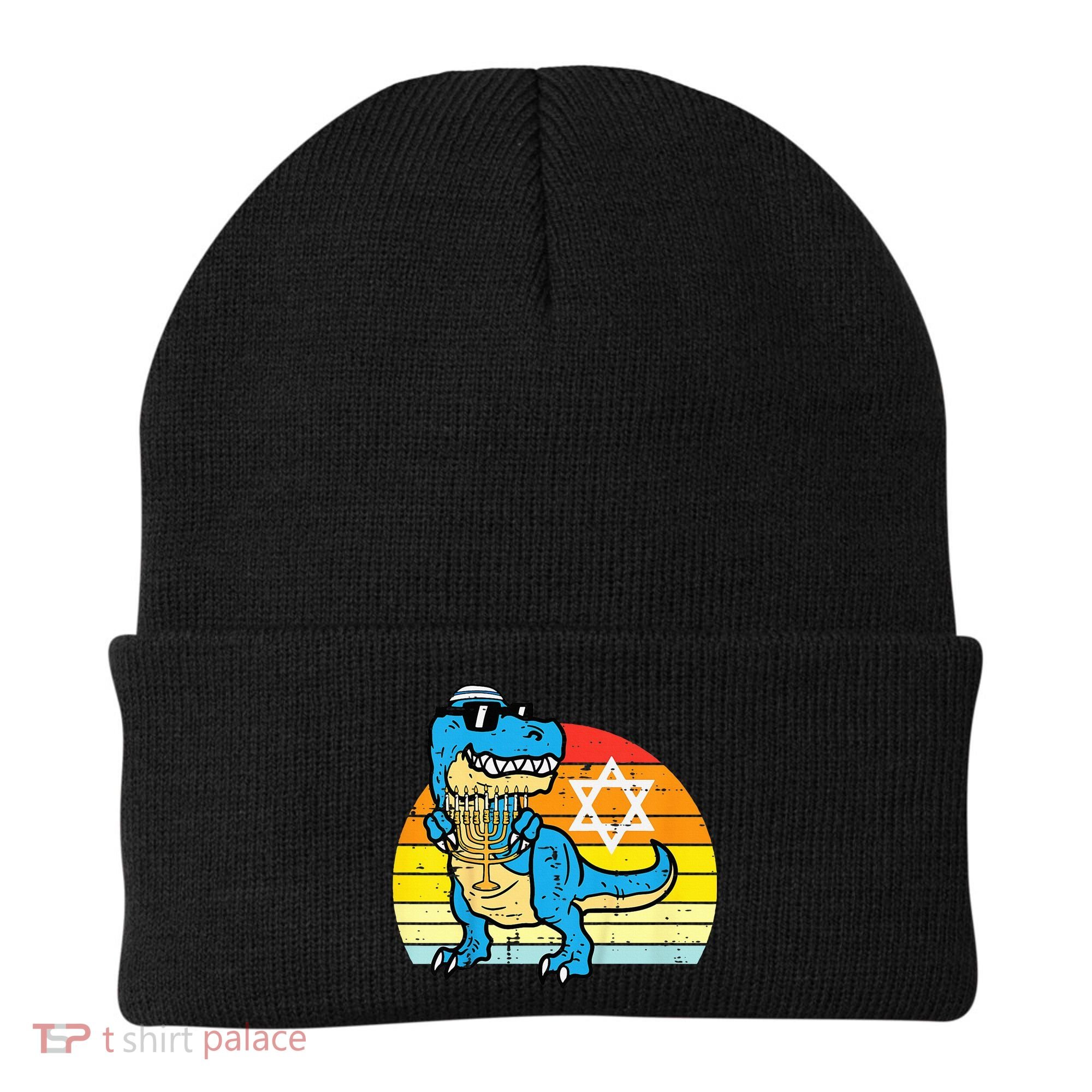  Hanukkah Trex Dino Retro Chanukah Jewish  Beanie