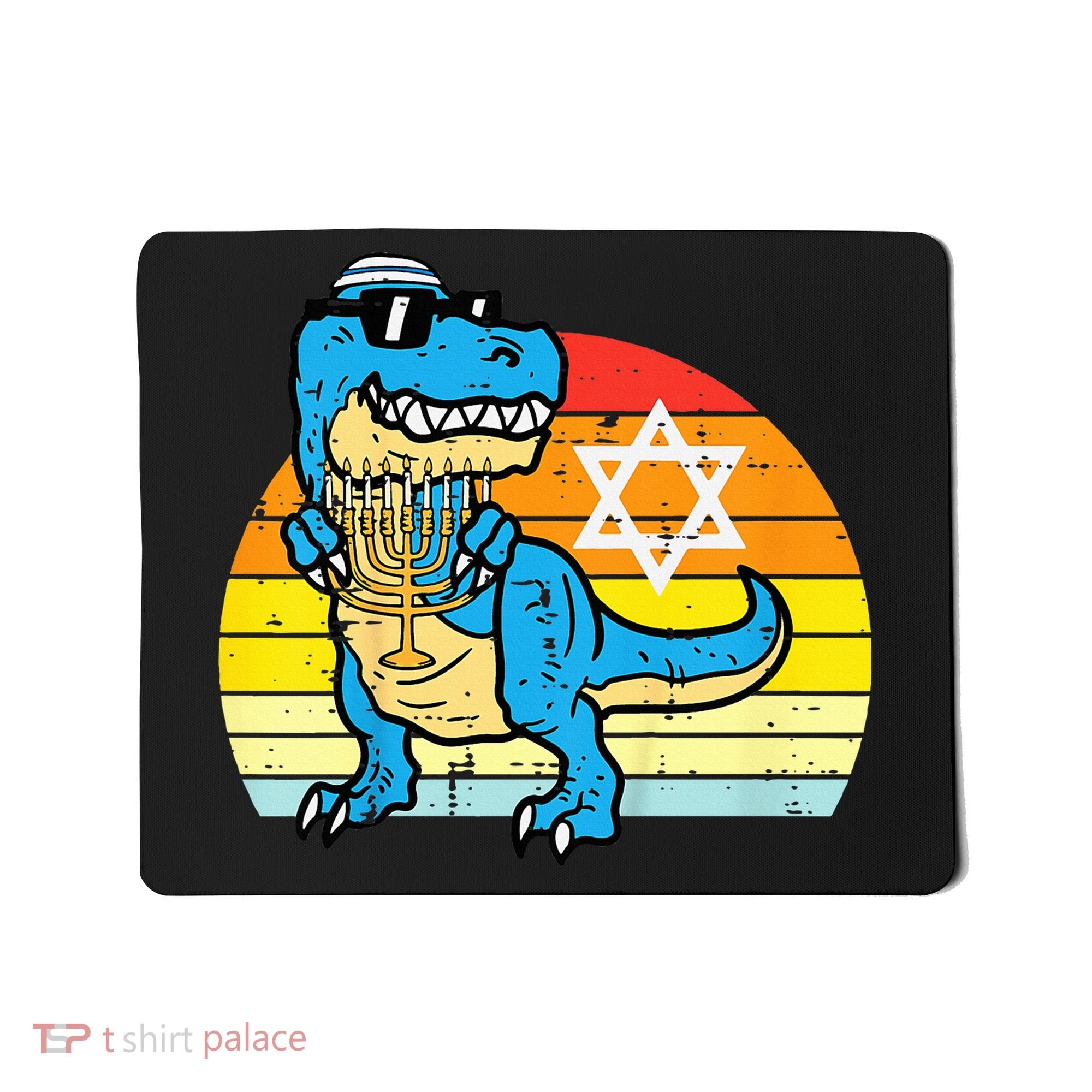  Hanukkah Trex Dino Retro Chanukah Jewish  Mousepad