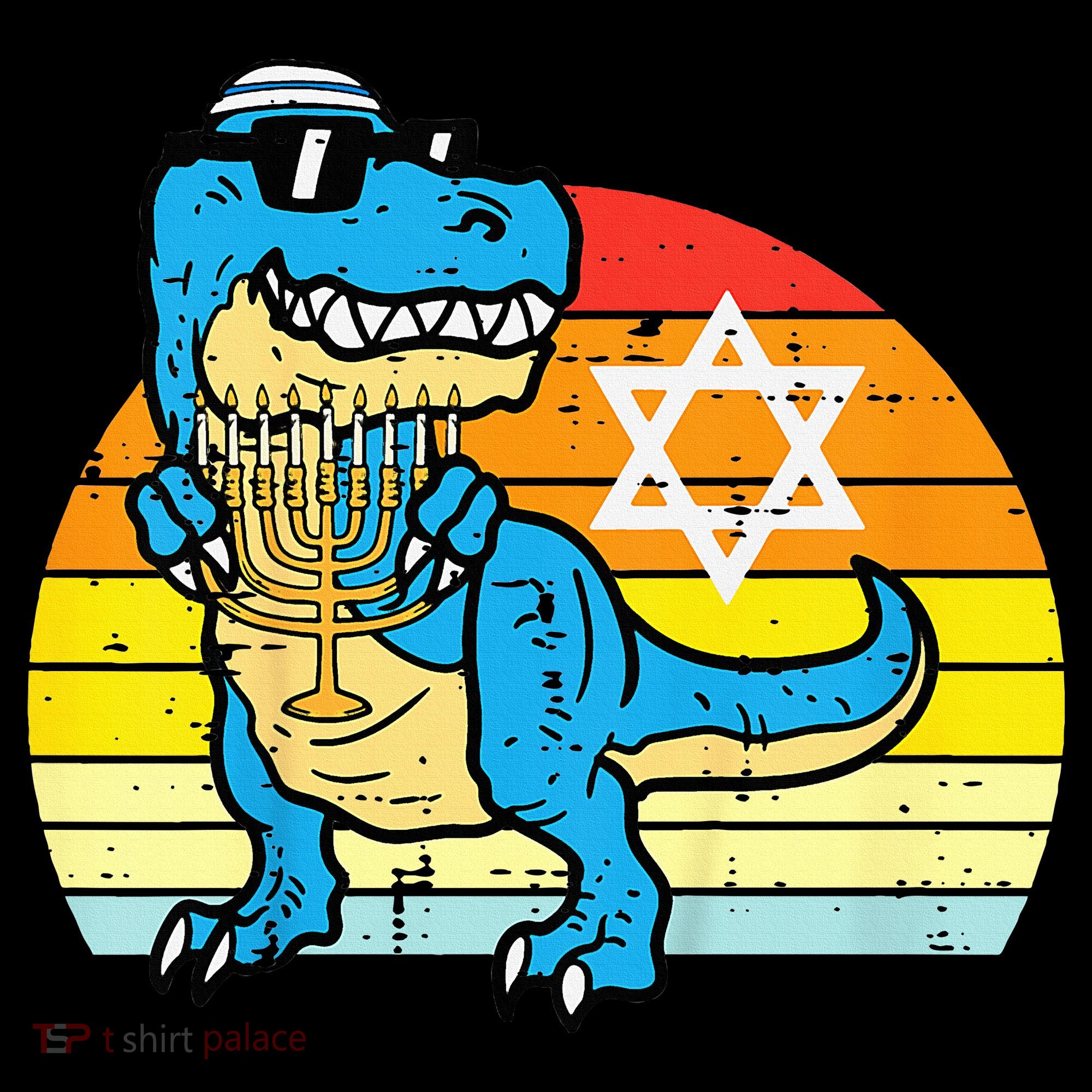  Hanukkah Trex Dino Retro Chanukah Jewish  Mousepad